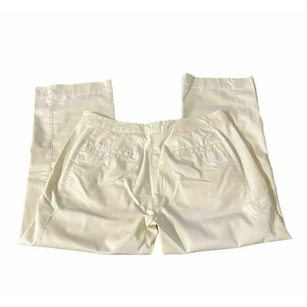 Adidas Women's Ivory Sz 8 Capri Pant Golf Club Slim Fit Stretch Pockets Chino